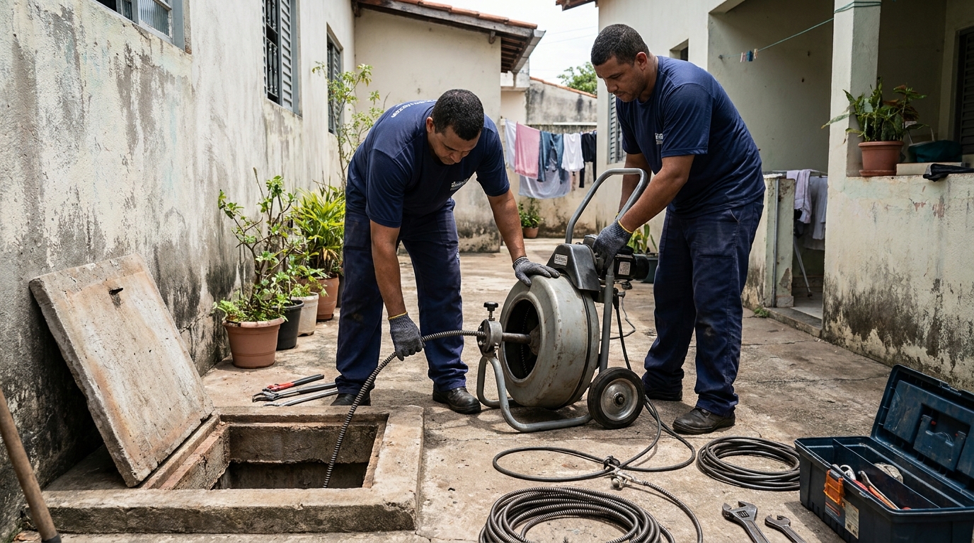 Desentupimento de rede de esgoto em Jaraguá do Sul‑SC